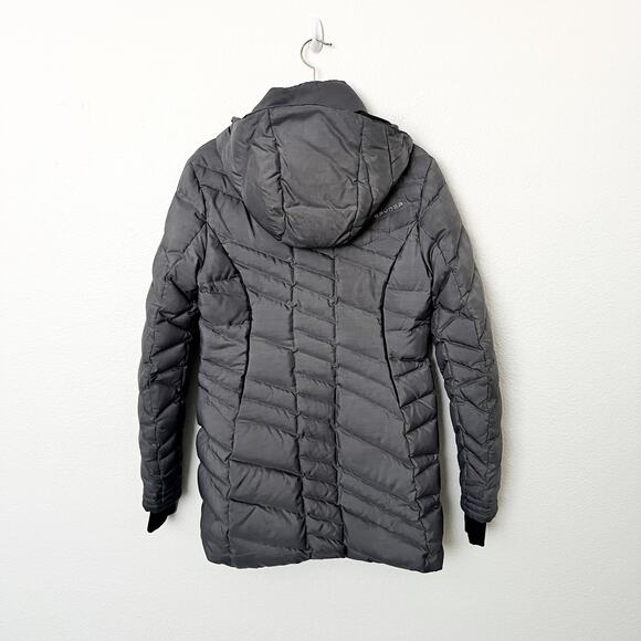 [Spyder] Gray Timeless Long Down Filled Hooded Puffer Jacket Winter Coat Small S - Picture 2 of 11